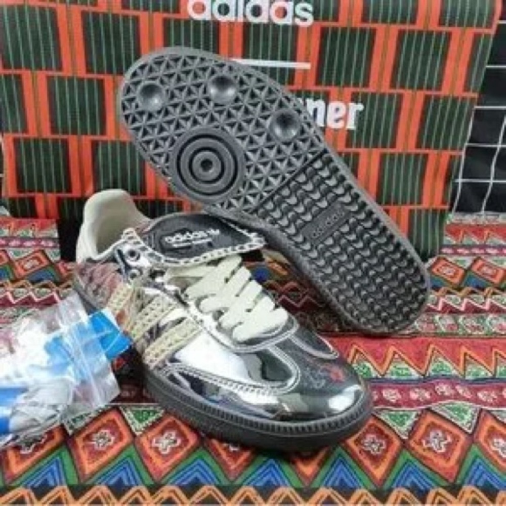Wales Bonner x Samba ‘Silver Metallic Gum’ 2023 Adidas Sneakers - Picture 3 of 5